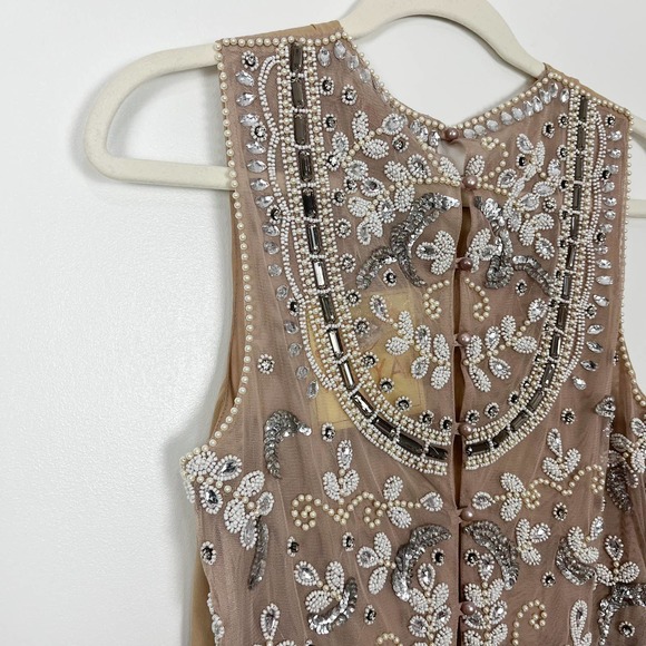 Maya Tall Delicate Blush Pink Maxi Dress With Embellished Beaded Back Size 6 - Picture 6 of 14